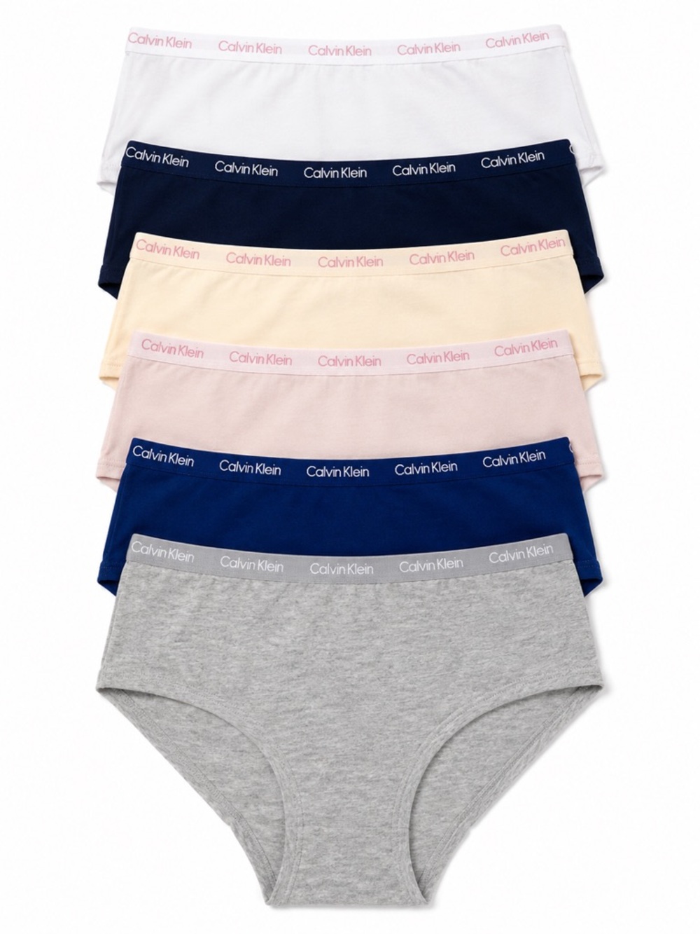 New - Calvin Klein Girls Hipster Underwear 6-Pack – Size Large (10/12)